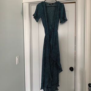 Green polka dot dress